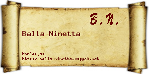 Balla Ninetta névjegykártya